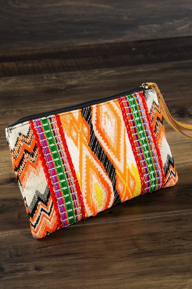 Handmade Vivid Ethnic Pattern Clutch: Marisol / OS