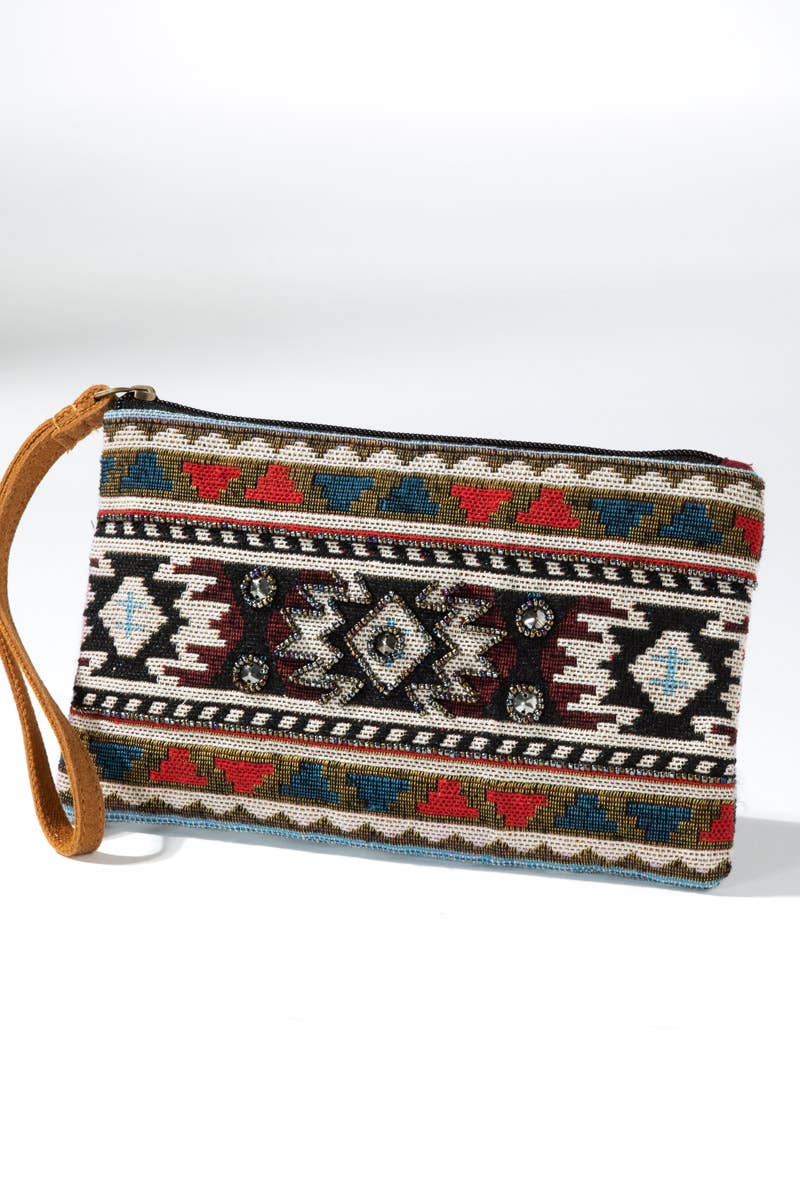 Handmade Ethnic Pattern Clutch: Evaan / OS