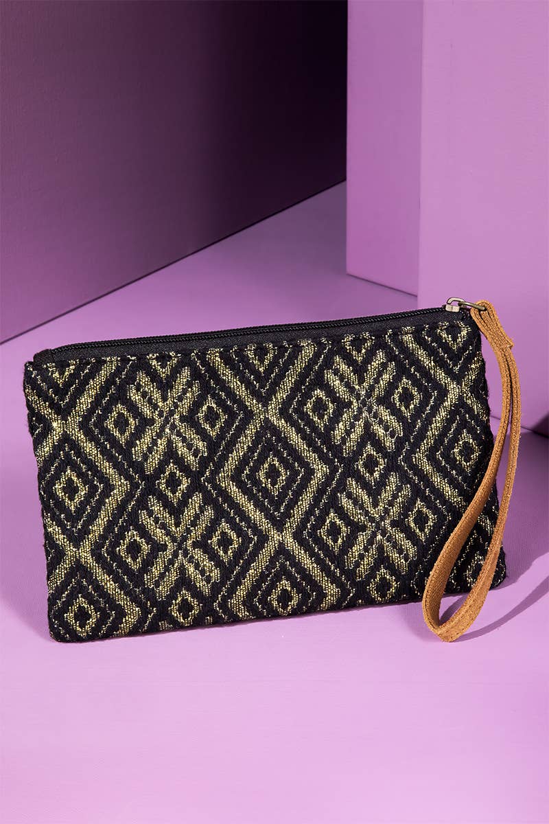 Handmade Luster Ethnic Pattern Clutch: Luster / OS