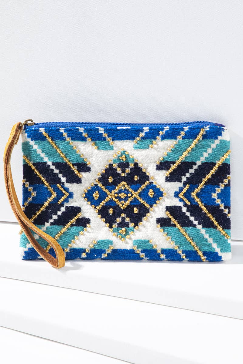 Handmade Ethnic Pattern Clutch: Quinn / OS