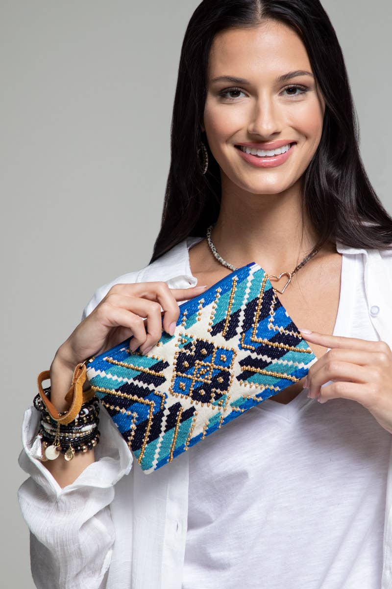 Handmade Ethnic Pattern Clutch: Quinn / OS