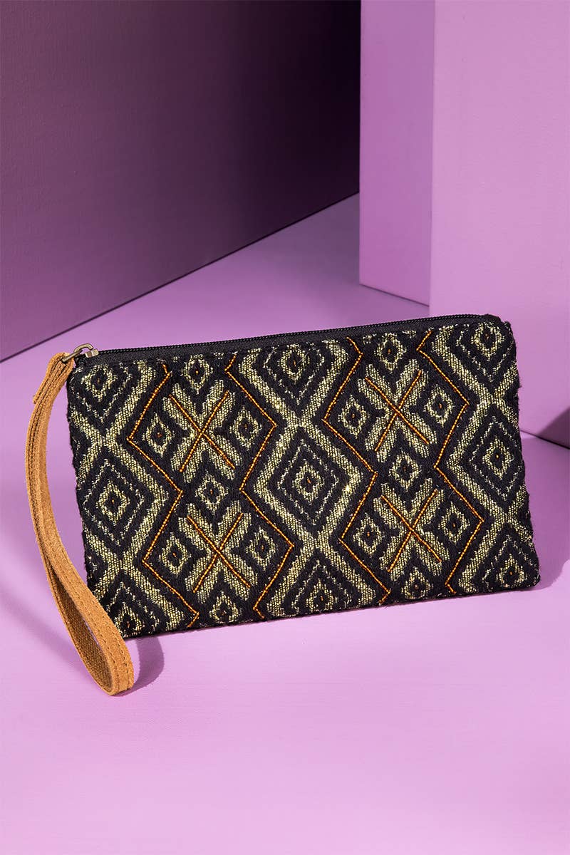 Handmade Luster Ethnic Pattern Clutch: Luster / OS