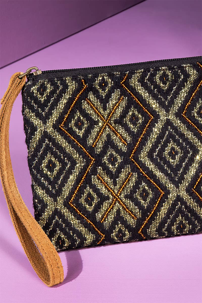 Handmade Luster Ethnic Pattern Clutch: Luster / OS